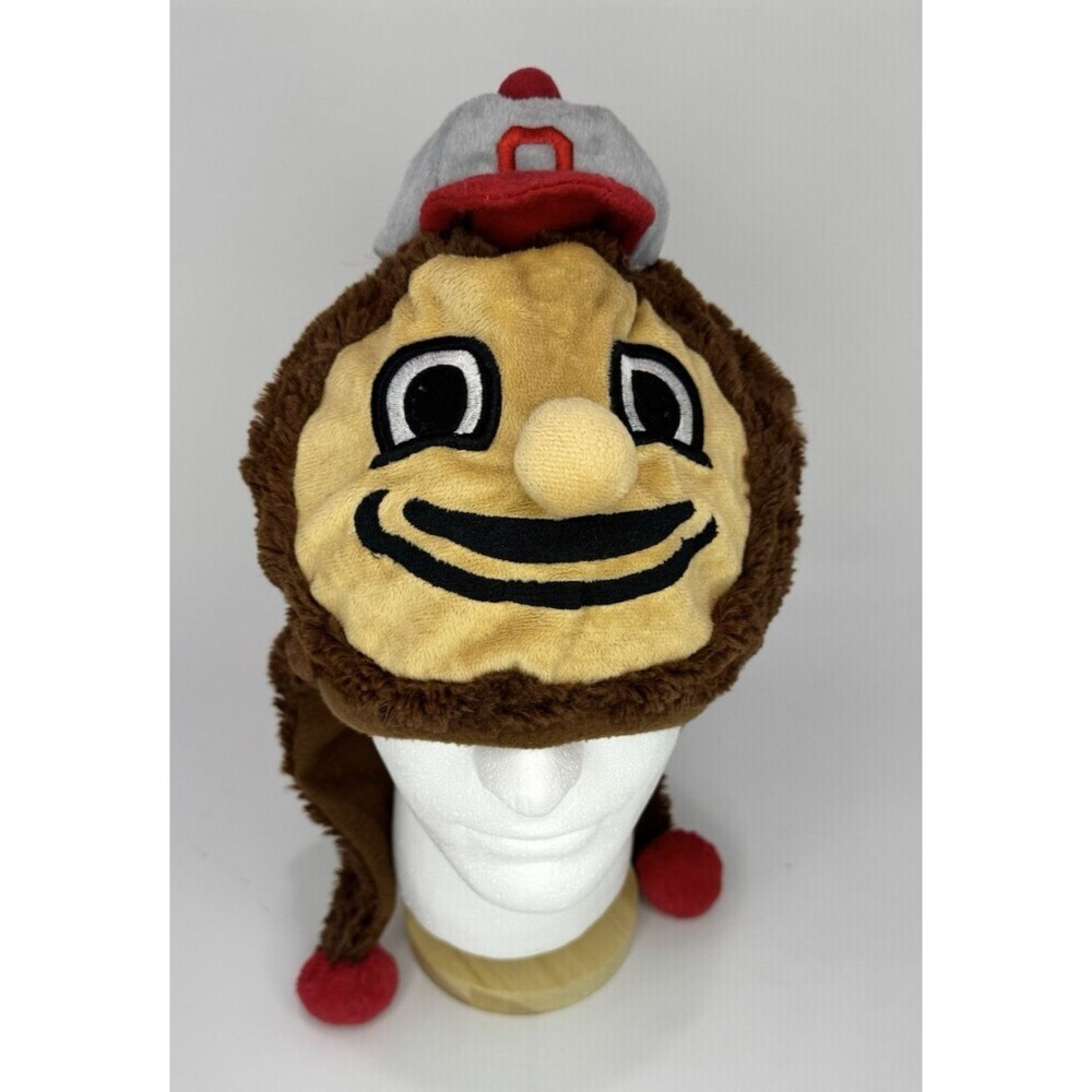 Ohio State Buckeyes Team Logo - Mascot Dangle Hat - Soft plush - Beanie BRUTUS